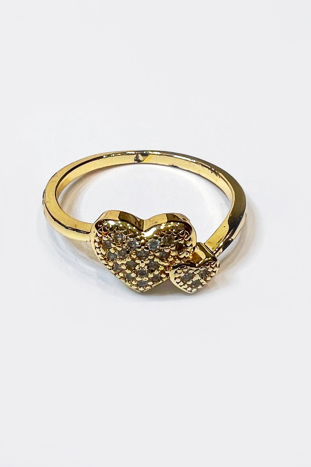 Gold plated Dual Heart Ring - S23 - WJW0075