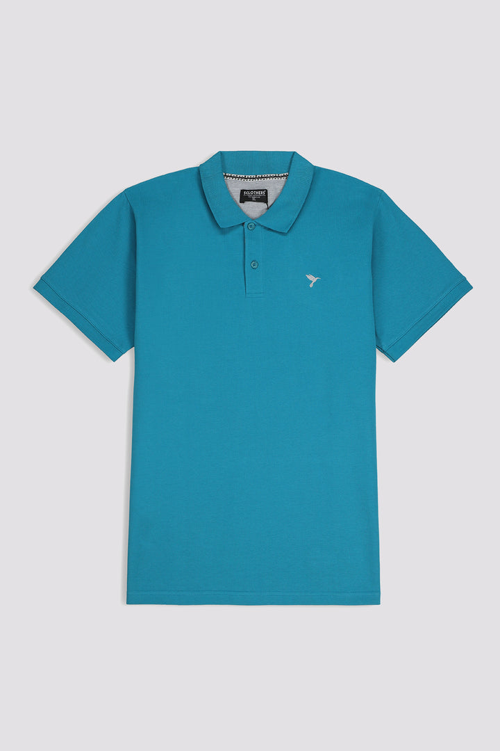 Teal Embroidered Polo Shirt - S23 - MP0216R