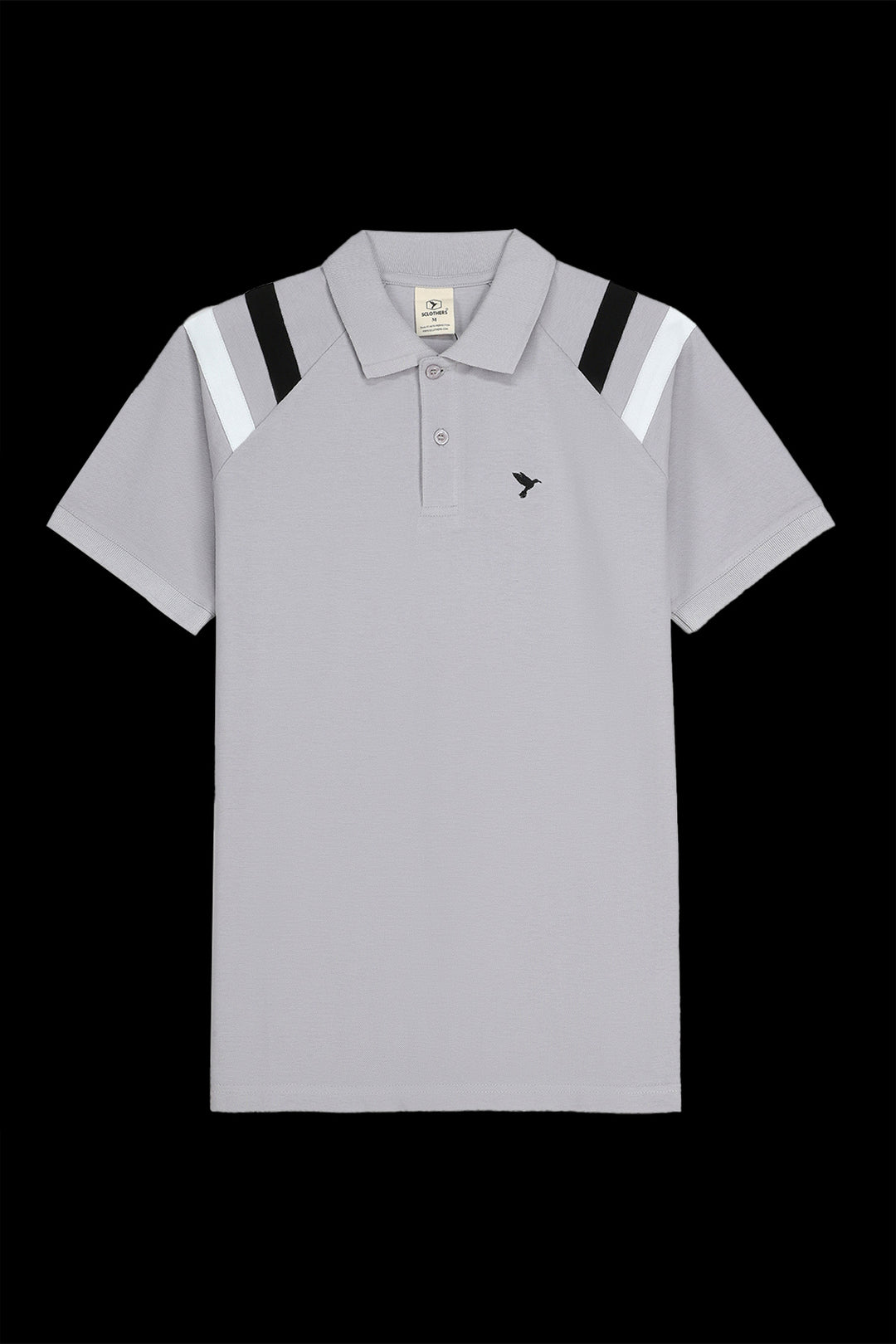 Grey Cut & Sew Raglan Polo Shirt - S23 - MP0231R