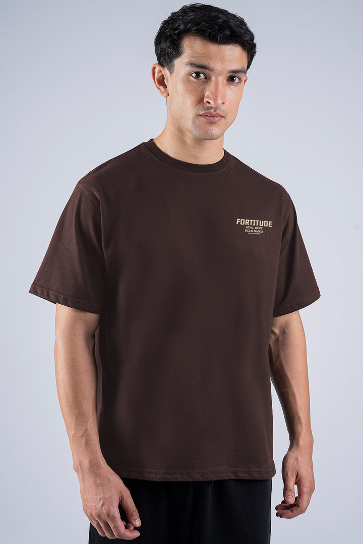 Fortitude Oversized Graphic T-Shirt – Brown - S26 - MT0508R