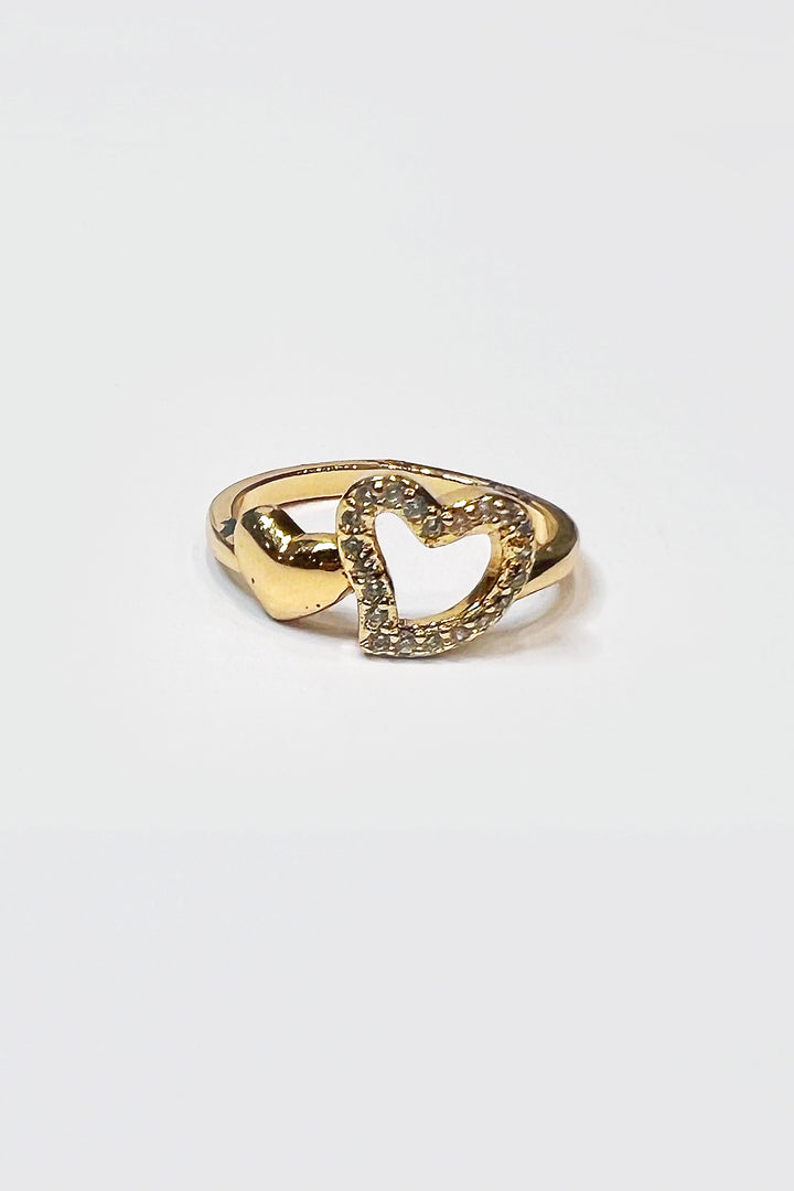 Diamonds Double Heart Ring - S23 - WJW0065