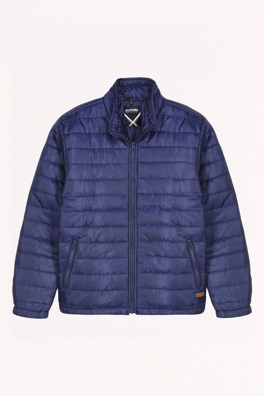 Blue Horizontal Quilt Puffer Jacket - W22 - MJ0006R