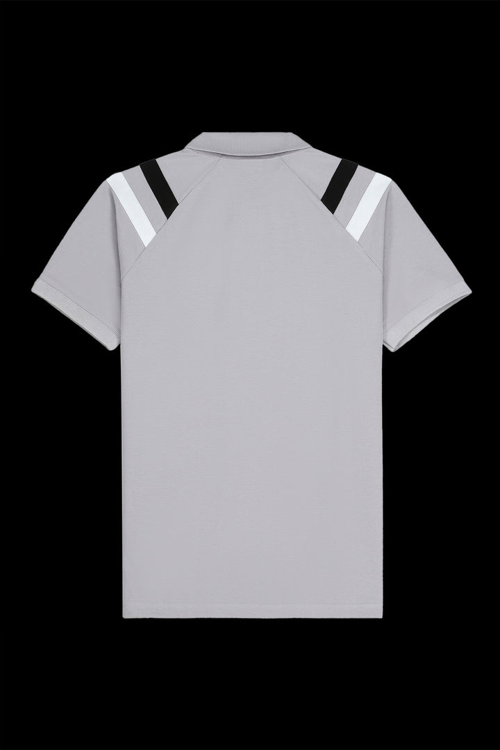 Grey Cut & Sew Raglan Polo Shirt - S23 - MP0231R