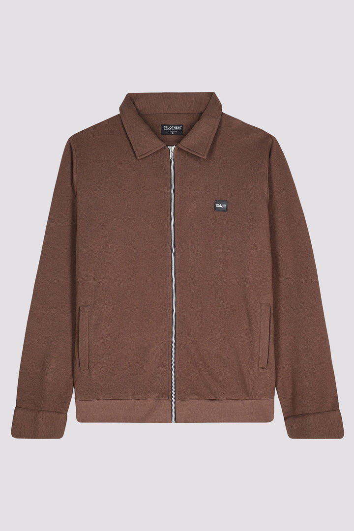 Sclothers Brown Zipper Jacket (Plus Size) - W23 - MJ0012P
