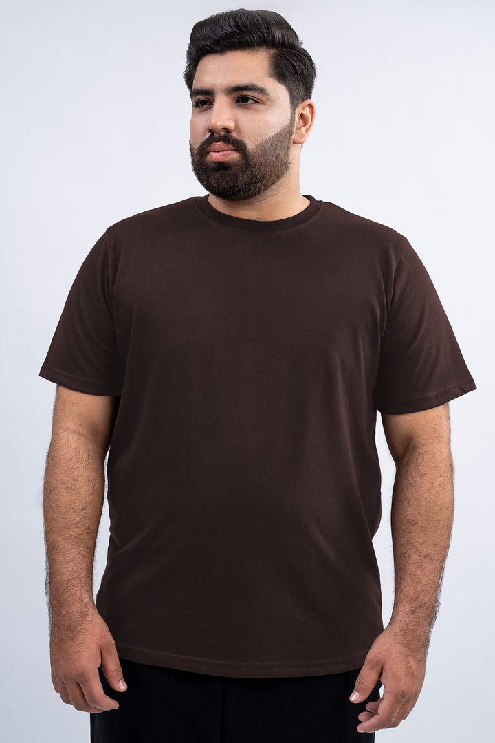 Basic Brown Crew Neck T-Shirt (Plus size) - S26 - MT0509P