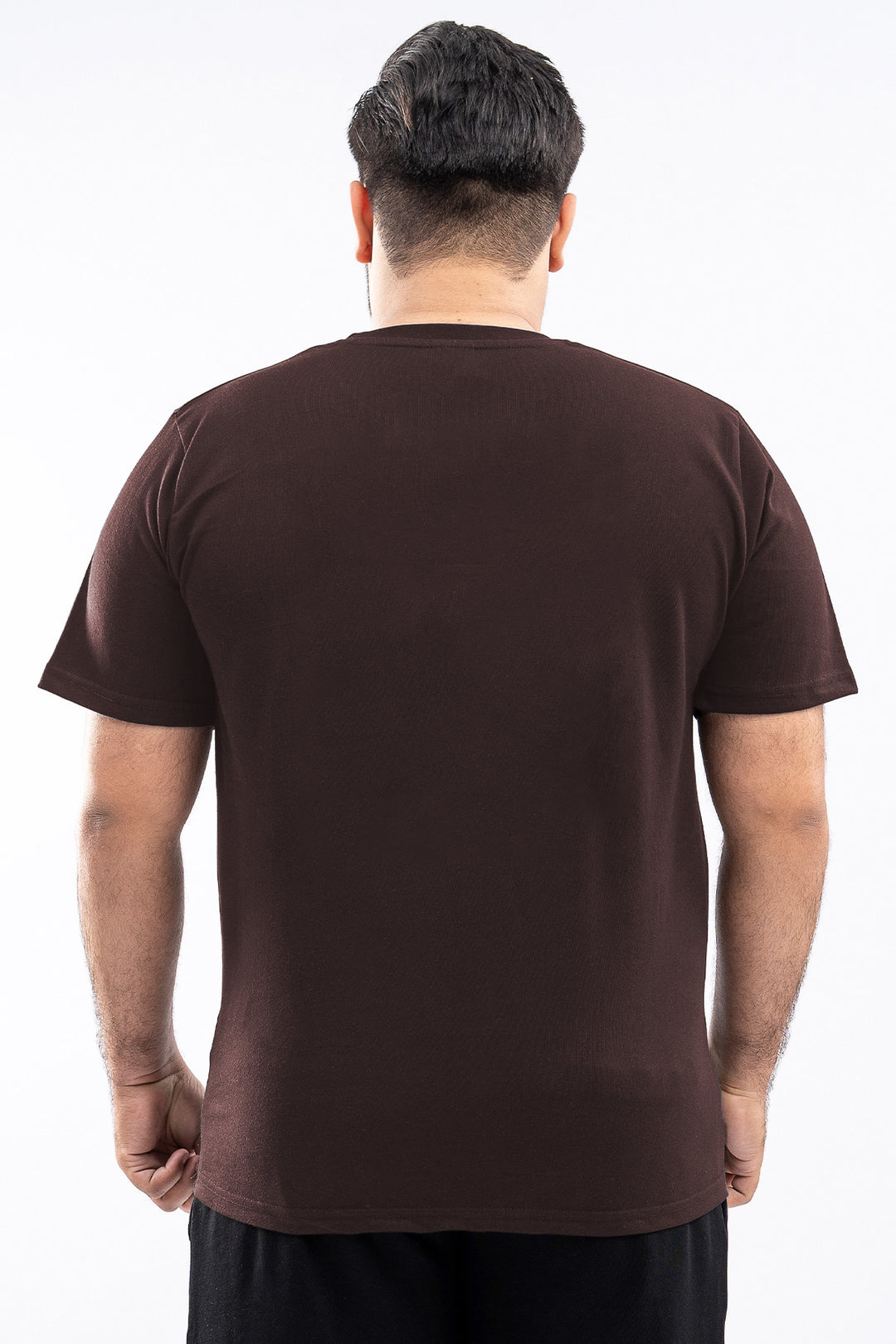 Basic Brown Crew Neck T-Shirt (Plus size) - S26 - MT0509P