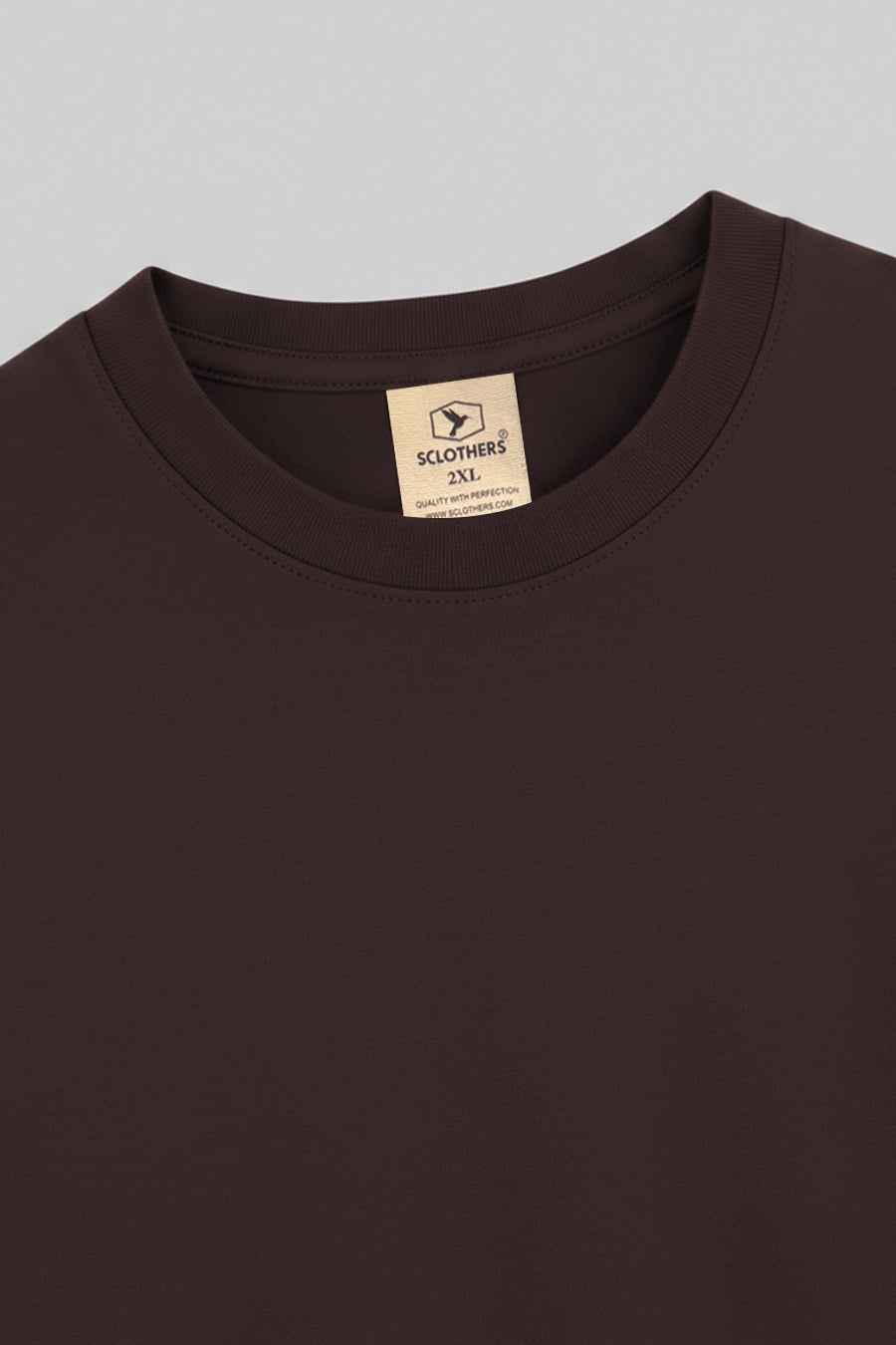 Basic Brown Crew Neck T-Shirt (Plus size) - S26 - MT0509P
