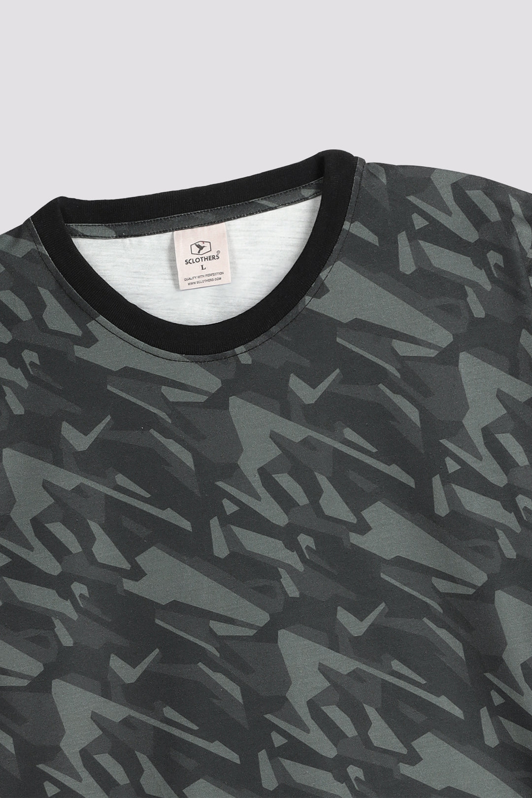 Black & Grey Abstract Printed T-Shirt - A24 - MT0318R