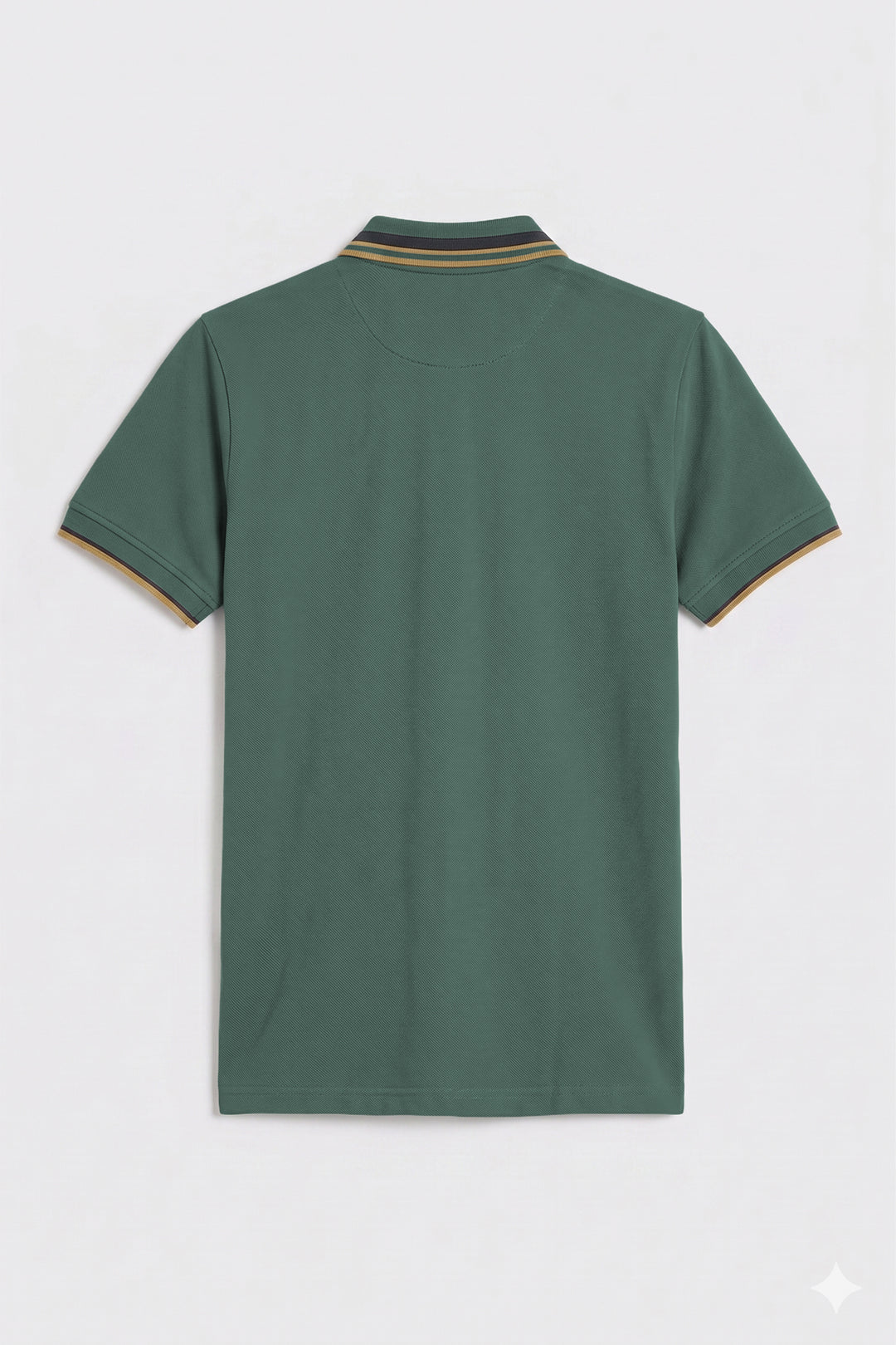 Jade Green Tipping Collar Polo Shirt (Plus Size) - S26 -MP0569P