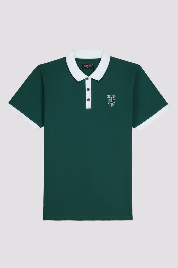 Pasture Green Contrast Collar Polo Shirt - S23 - MP0221R