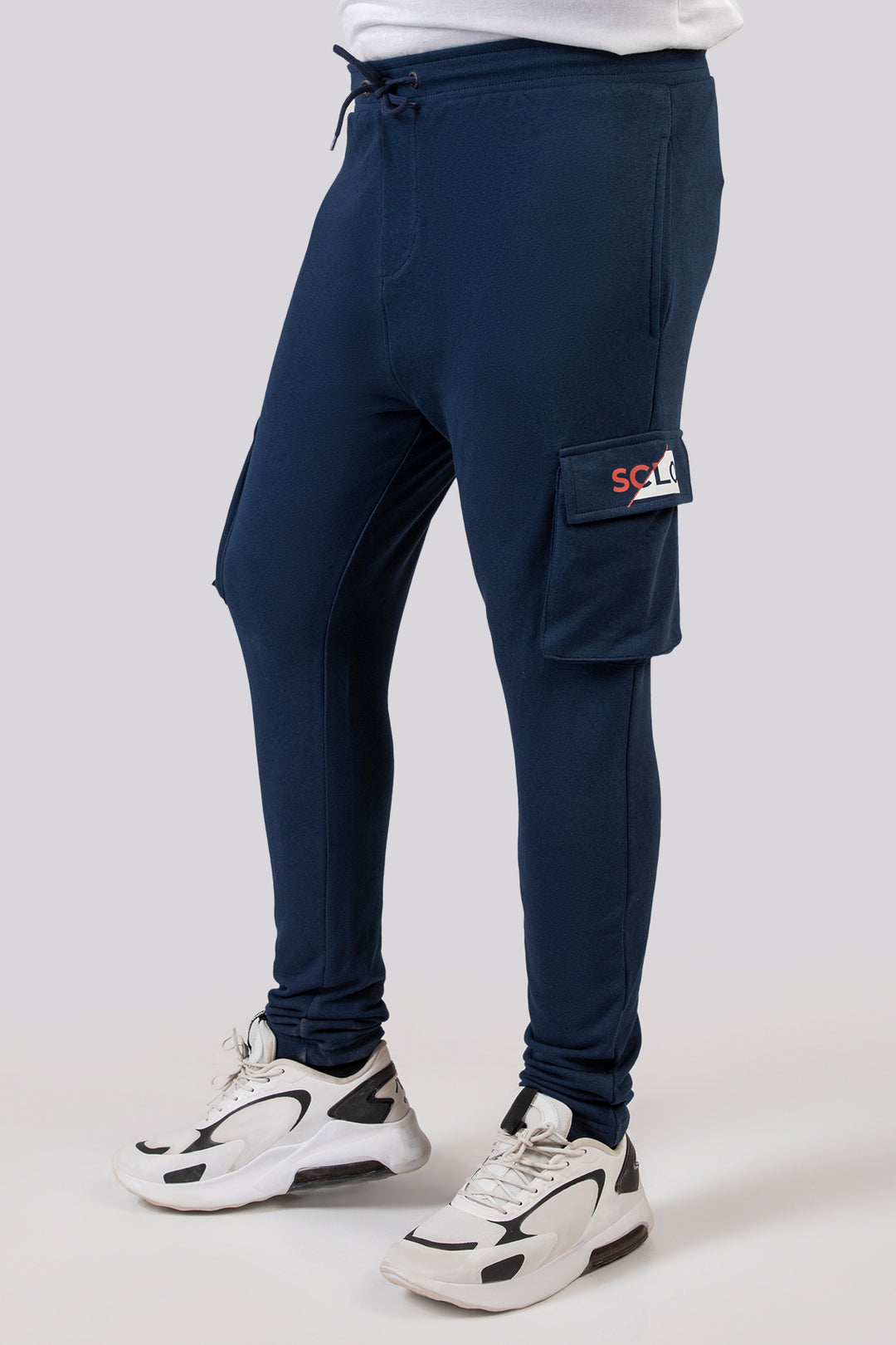 Navy Blue Cargo Jog Pants (Plus Size) - W23 - MTR090P