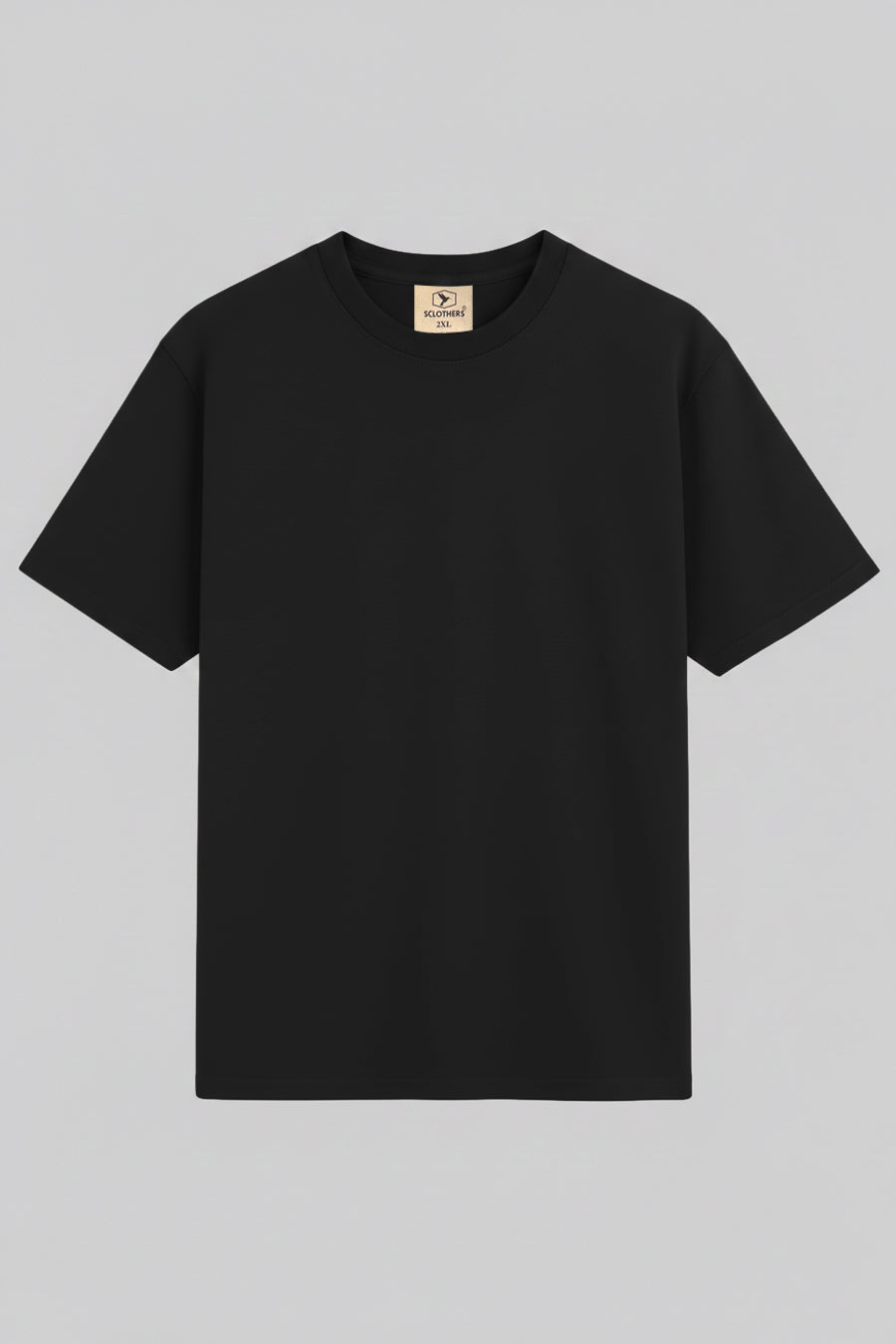Black Crew Neck Jersey T-Shirt - (Plus size) - S26 - MT0533P