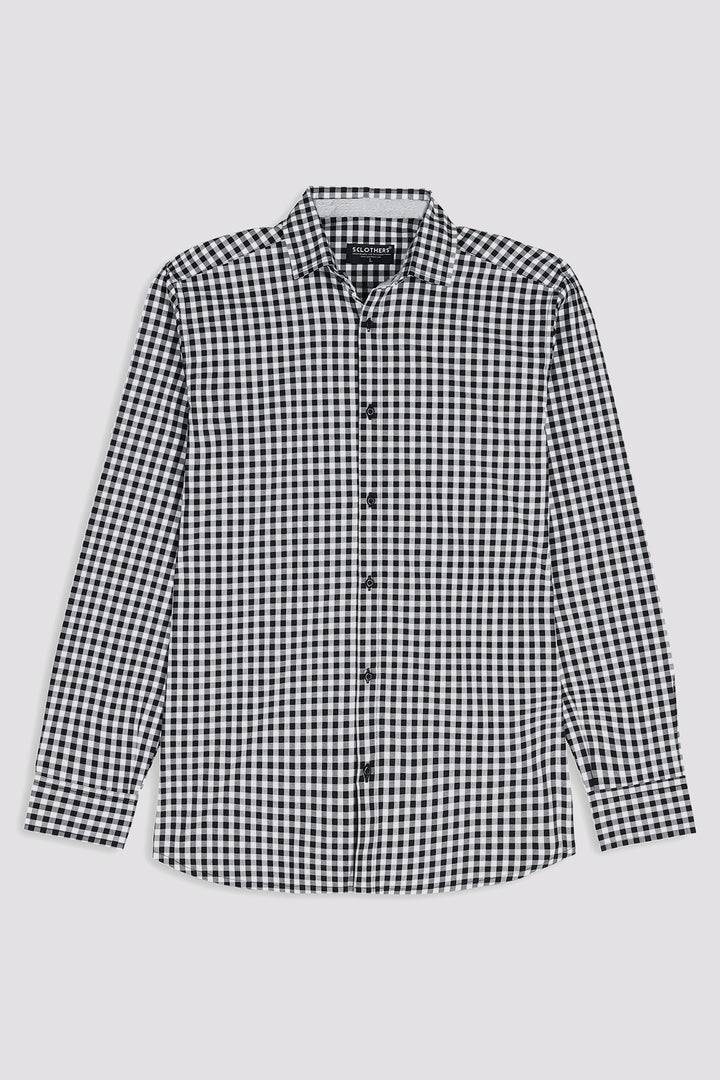 Black and White Checkered Shirt (Plus Size) - W23 - MS0077P