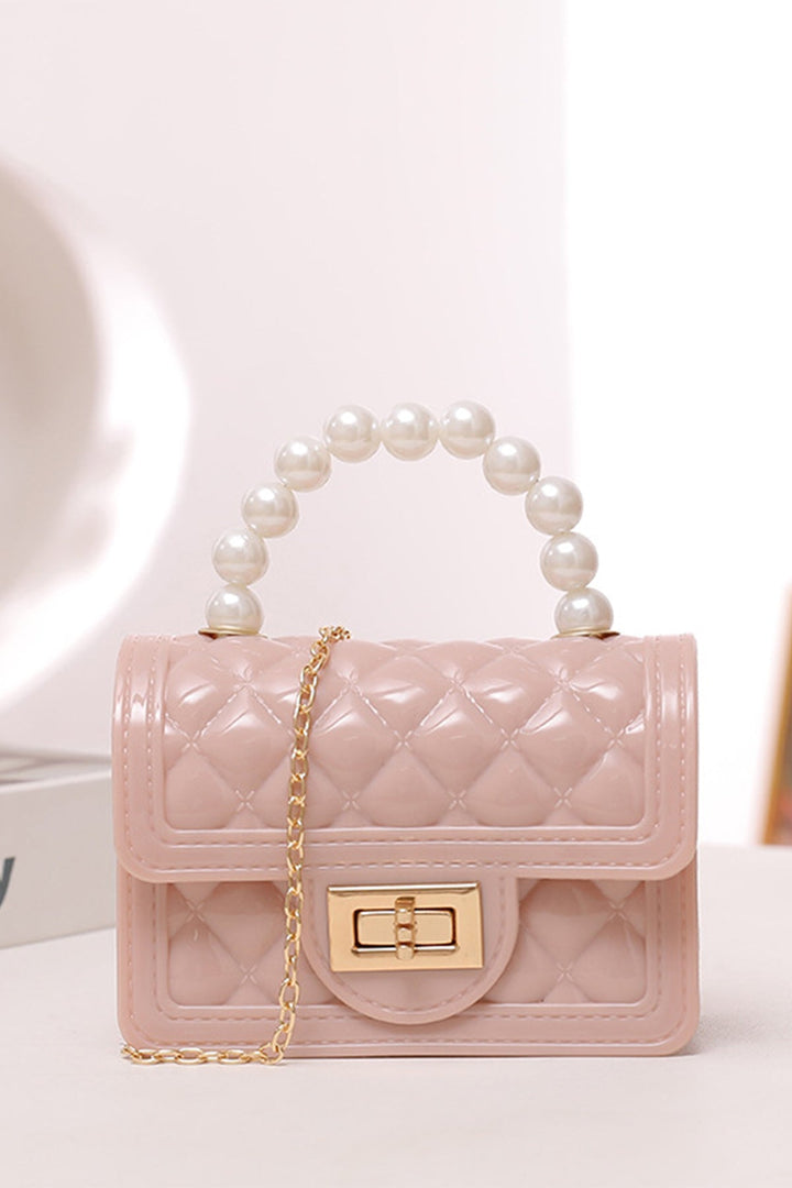 Pearl Shoulder Baby Pink Clutch - A23 - WHB0001
