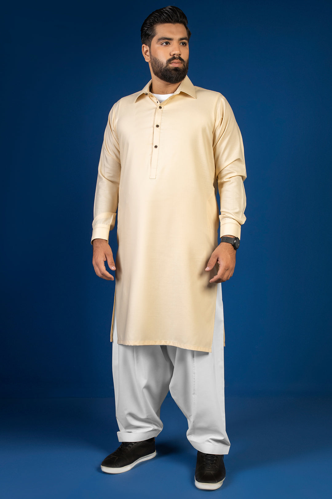 Pastel Beige Kameez Shalwar (Plus Size) - P22 - MKS002P