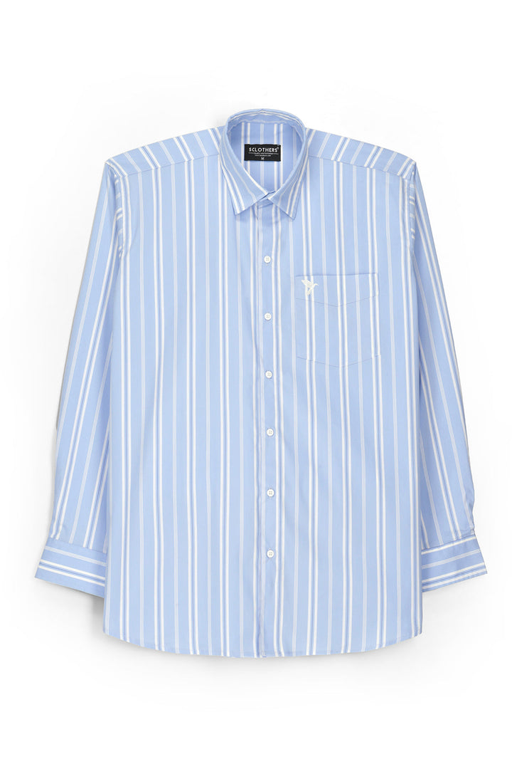 Basic Sky Blue Striped Shirt - S22 - MS0051R