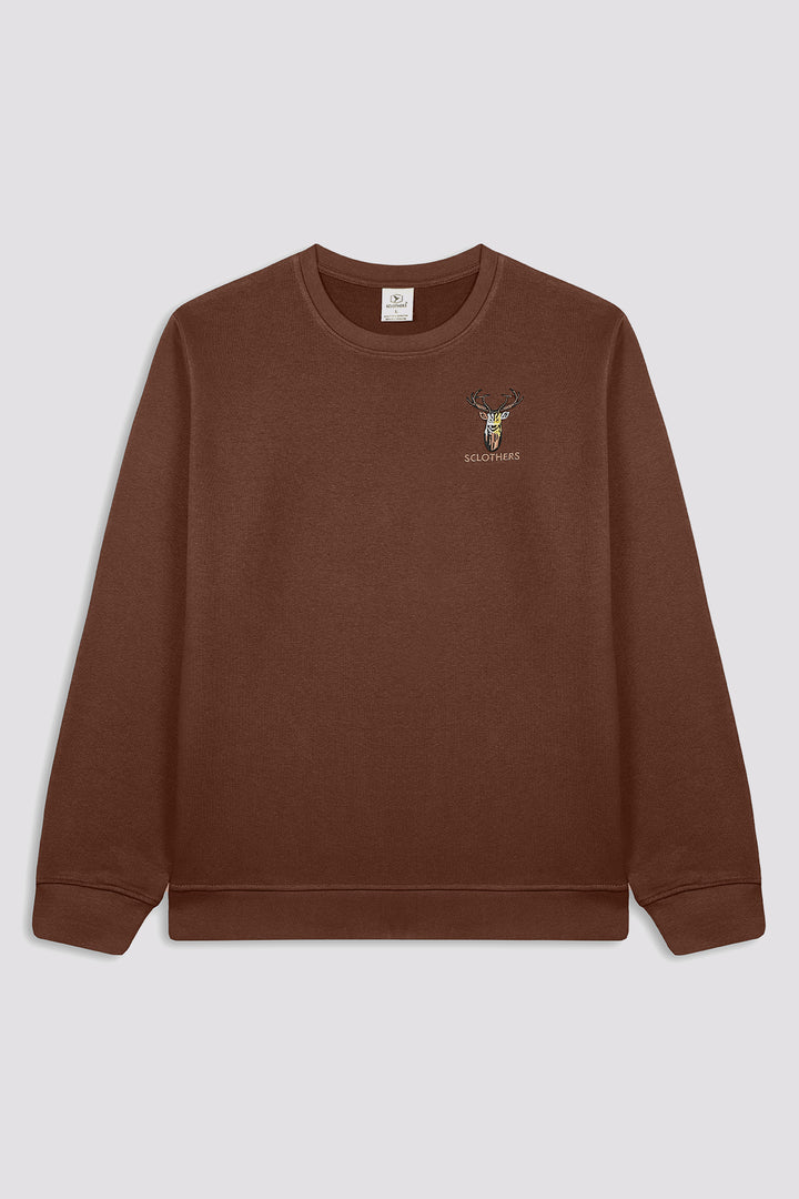 Brown Resolute Embroidered Sweatshirt - W22 - MSW057R