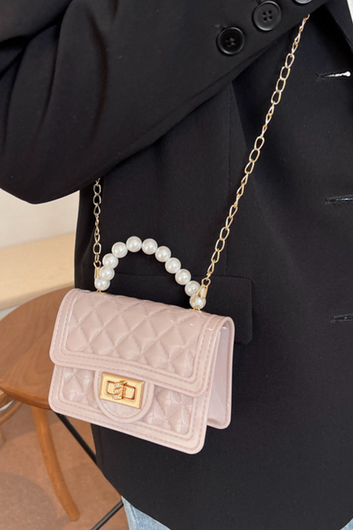 Pearl Shoulder Baby Pink Clutch - A23 - WHB0001