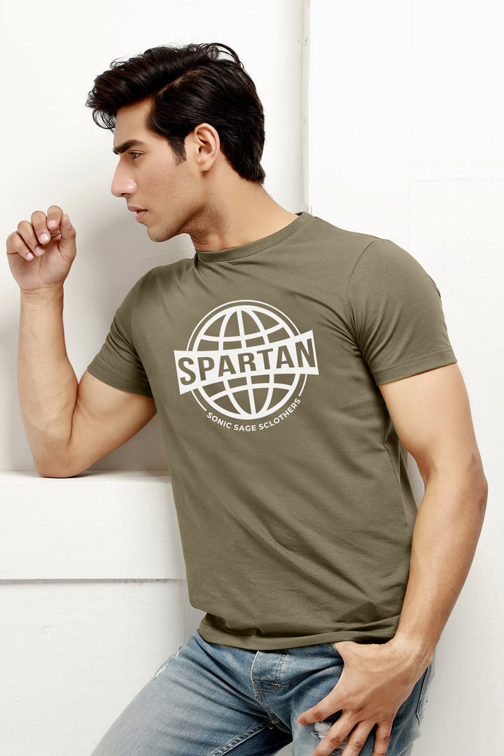 Basic Green Spartan Graphic T-Shirt - S23 - MT0308R