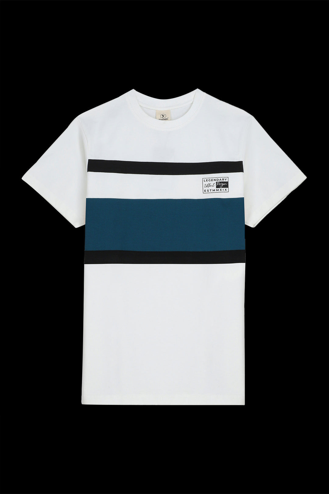 Legendary White & Green Color Block T-Shirt (Plus Size) - S23 - MT0305P