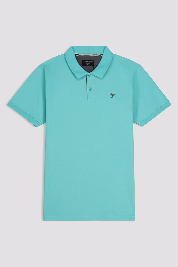 Pool Blue Embroidered Polo Shirt - S23 - MP0217R