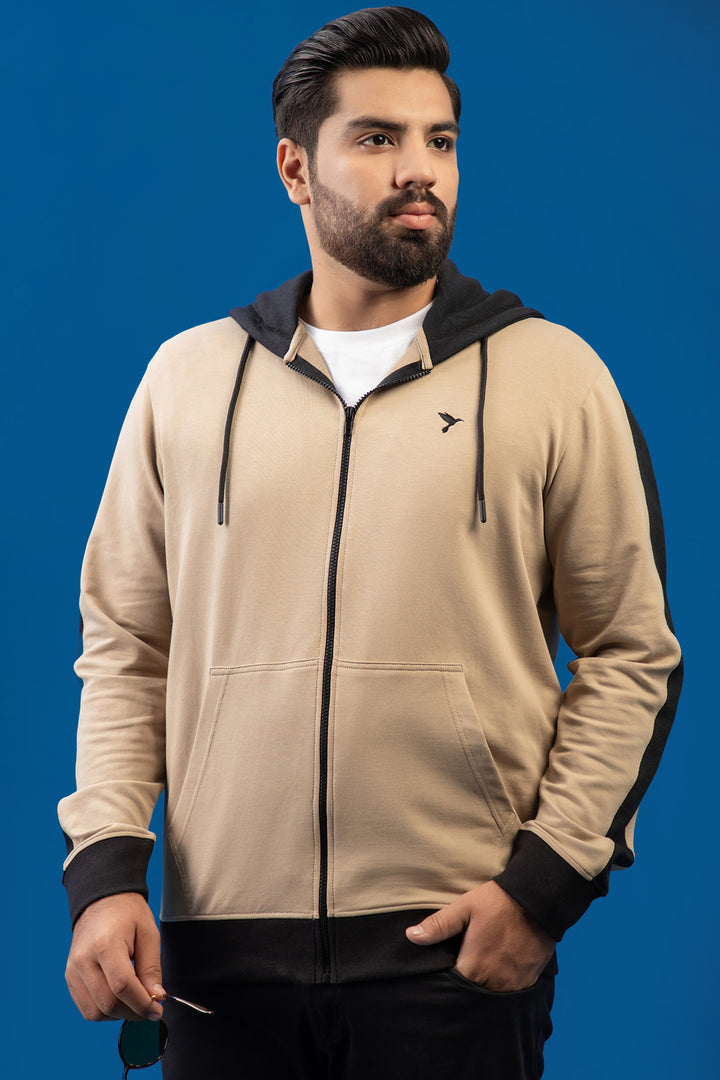 Nomad Contrast Panelled Zipper Hoodie (Plus Size) - W23 - MH0060P