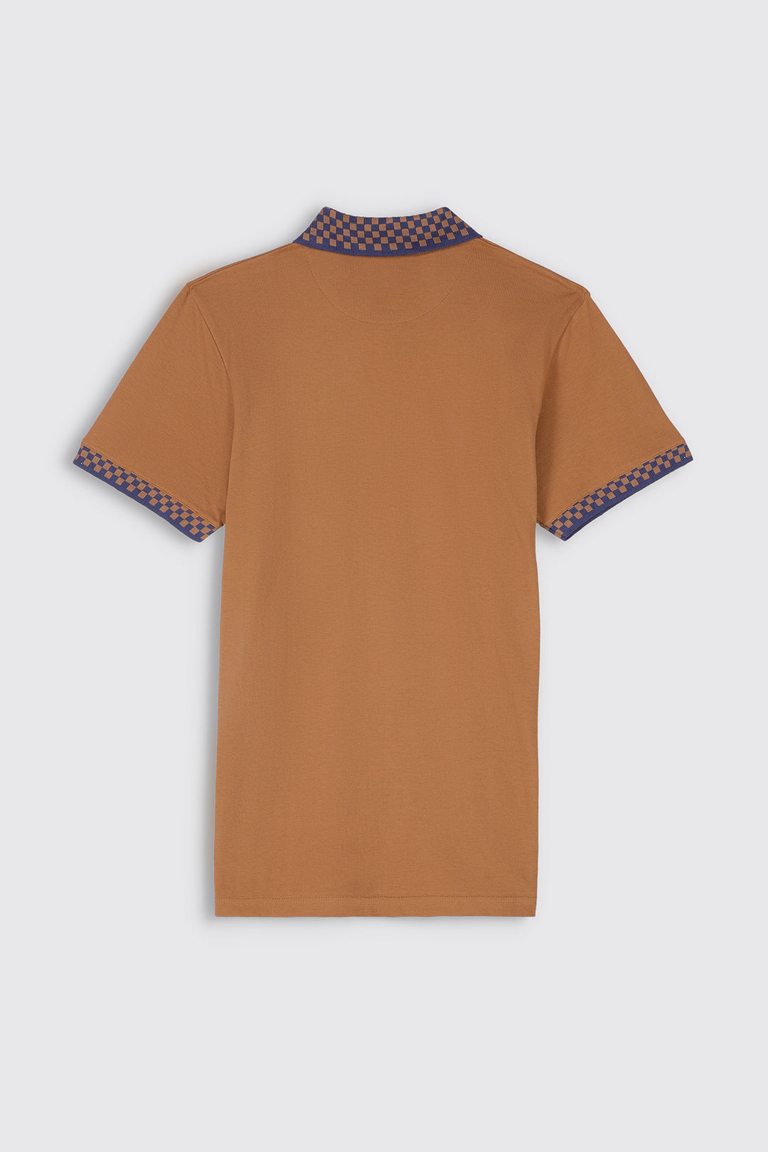 Tobacco Brown Jacquard Collar Polo Shirt (Plus Size) - S23 - MP0218P
