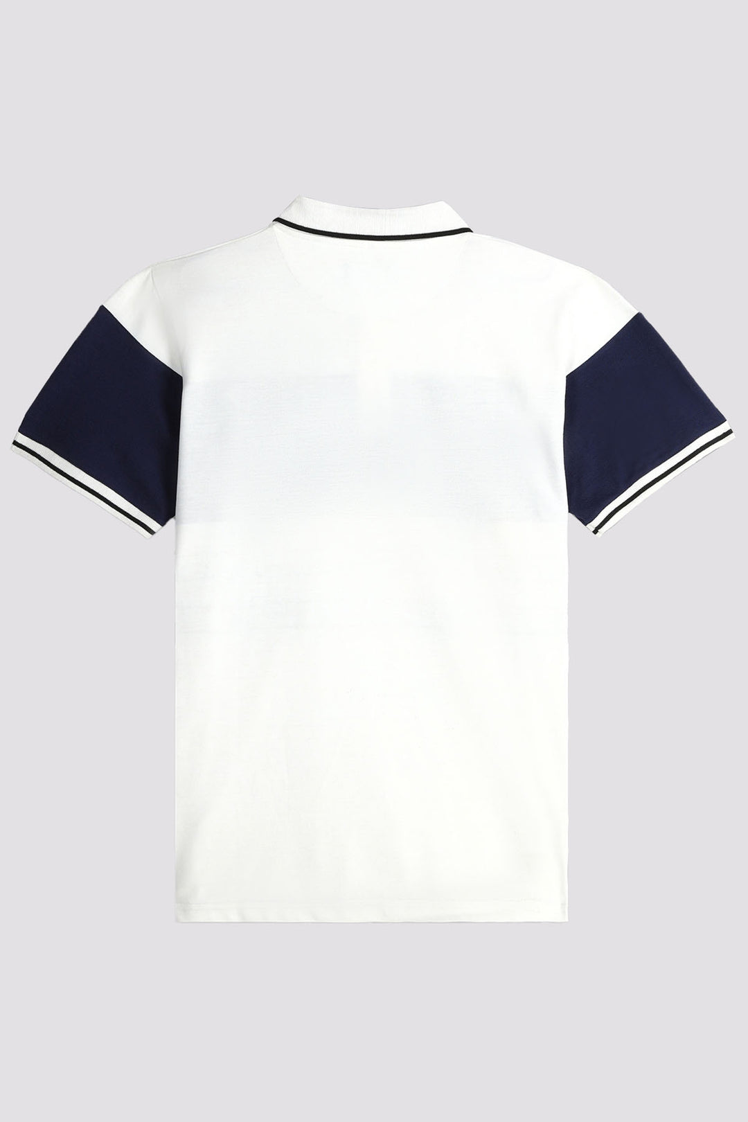 White Contrast Panelled Polo Shirt - A24 - MP0247R