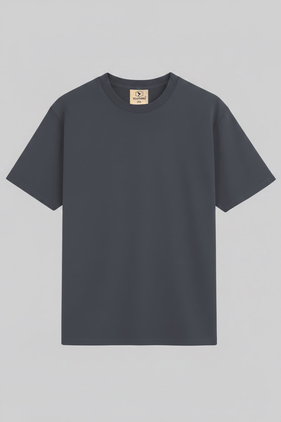 Dark Grey Crew Neck Jersey T-Shirt - (Plus size) - S26 - MT0531P