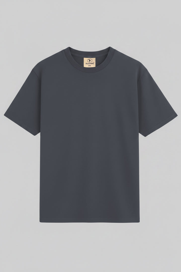 Dark Grey Crew Neck Jersey T-Shirt - (Plus size) - S26 - MT0531P