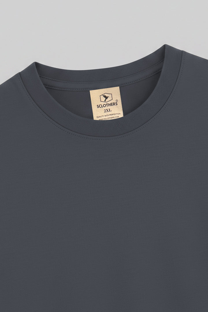 Dark Grey Crew Neck Jersey T-Shirt - (Plus size) - S26 - MT0531P