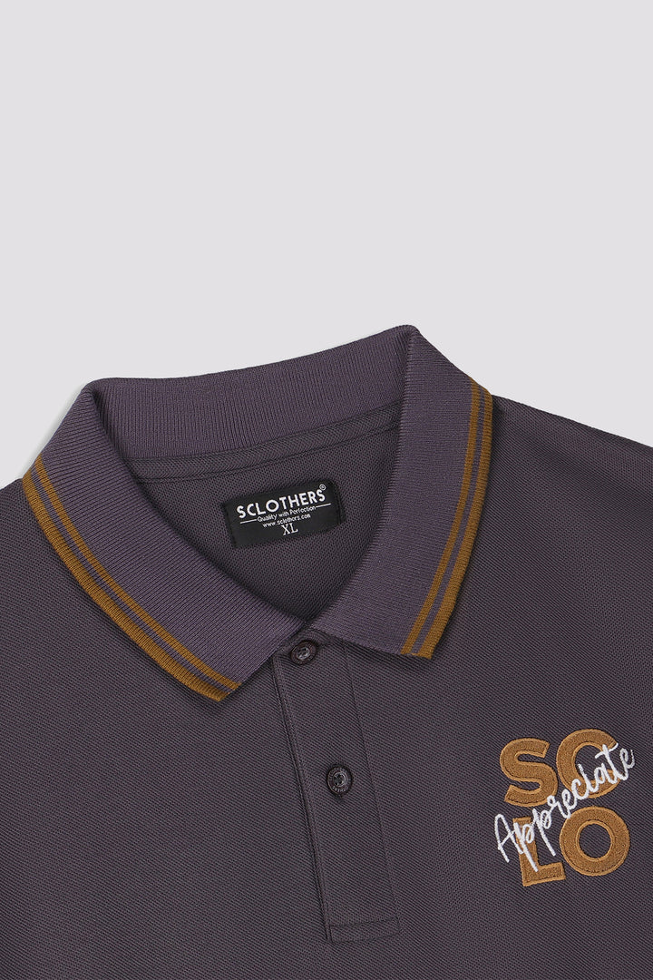 Grey SCLO Embroidered Polo Shirt - S23 - MP0228R
