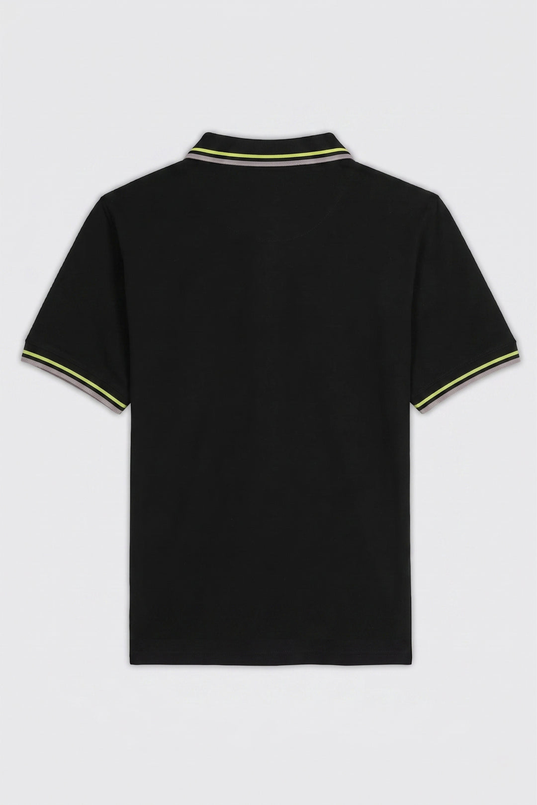 Black & Mauve Tipped Collar Polo (Plus Size) - S26 -MP0570P