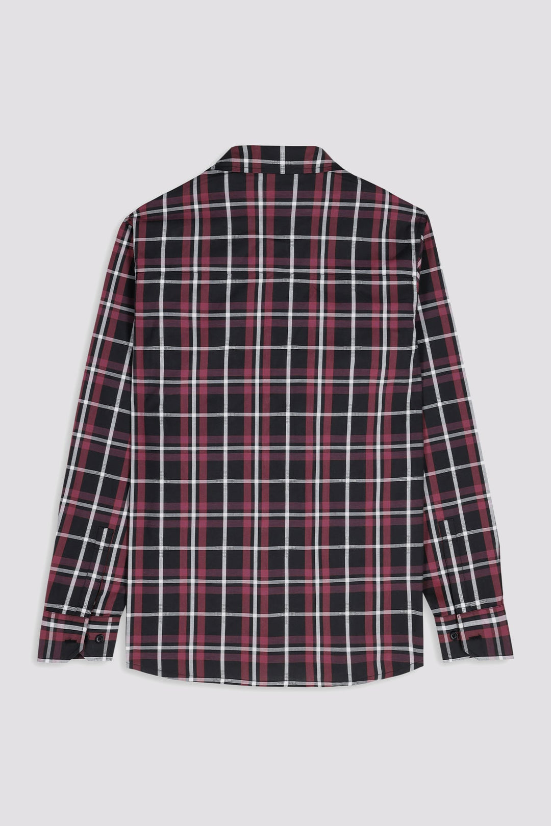Black & Maroon Checkered Shirt - W23 - MS0078R