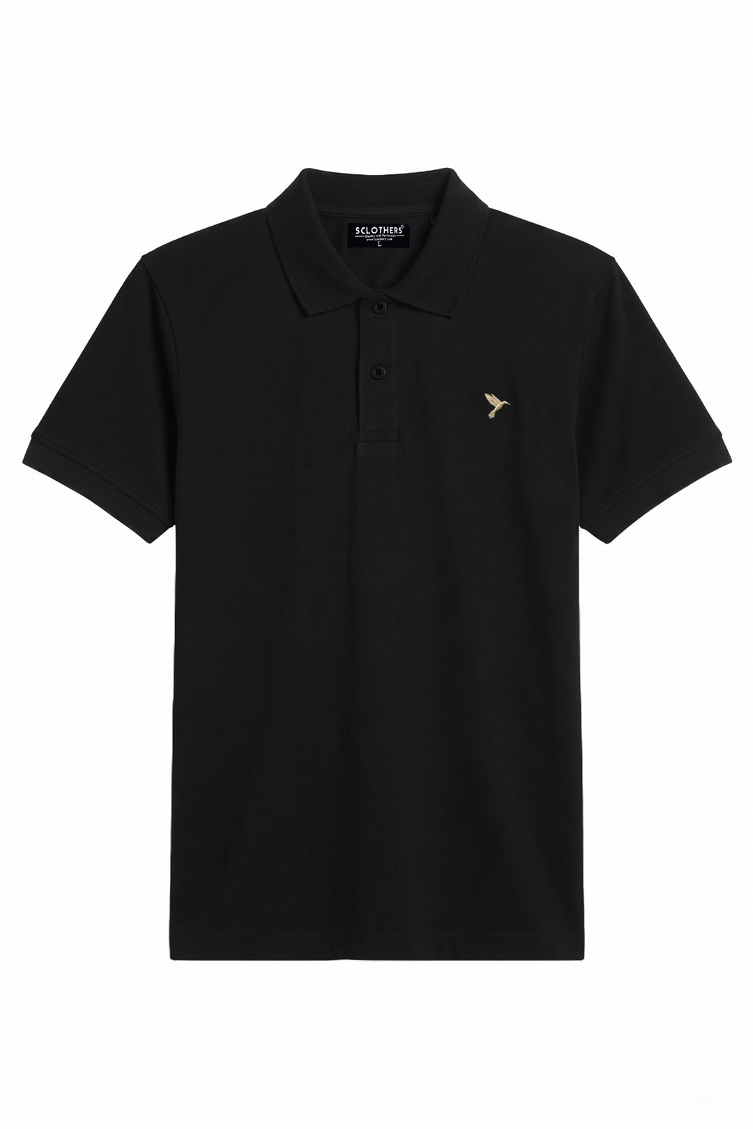 Black & Golden Embroidered Polo (Plus Size) - S26 -MP0571P