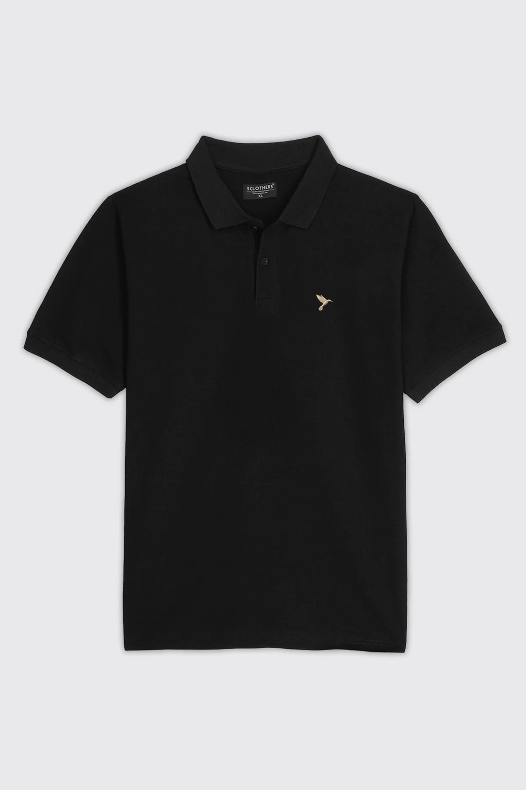 Black & Golden Embroidered Polo (Plus Size) - S26 -MP0571P