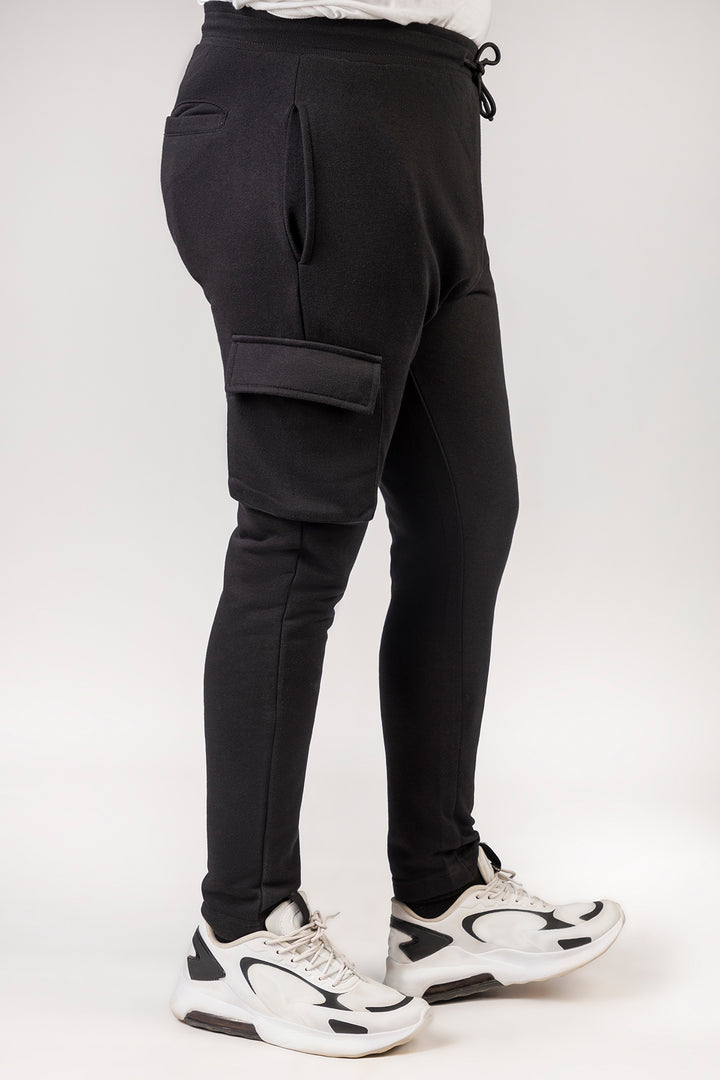 Sclothers Black Cargo Jog Pants (Plus Size) - W23 - MTR100P