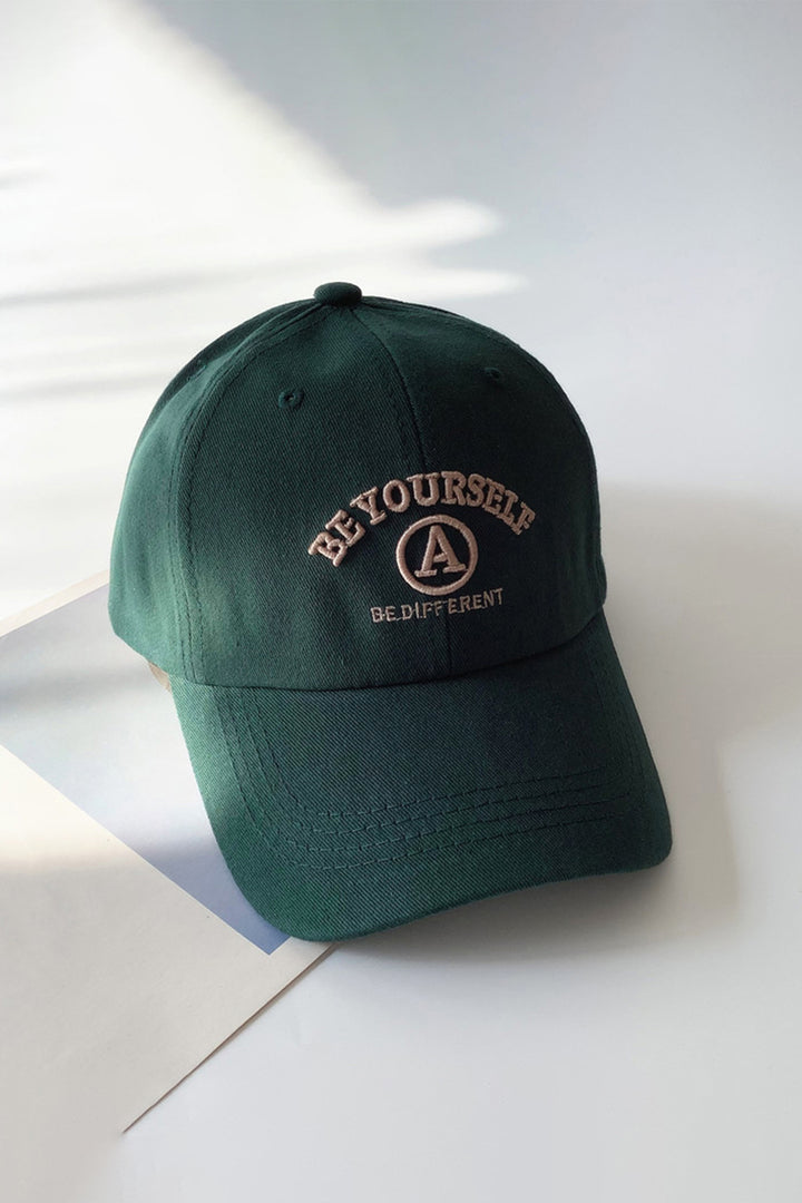 Be Yourself Dark Green Embroidered Casual Cap - S23 - MCP090R
