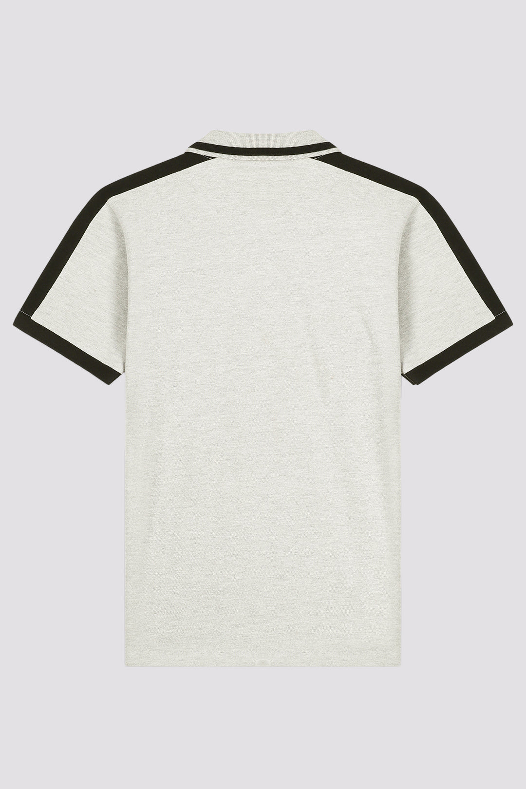 Grey Contrast Paneled Polo Shirt (Plus Size) - A24 - MP0249P