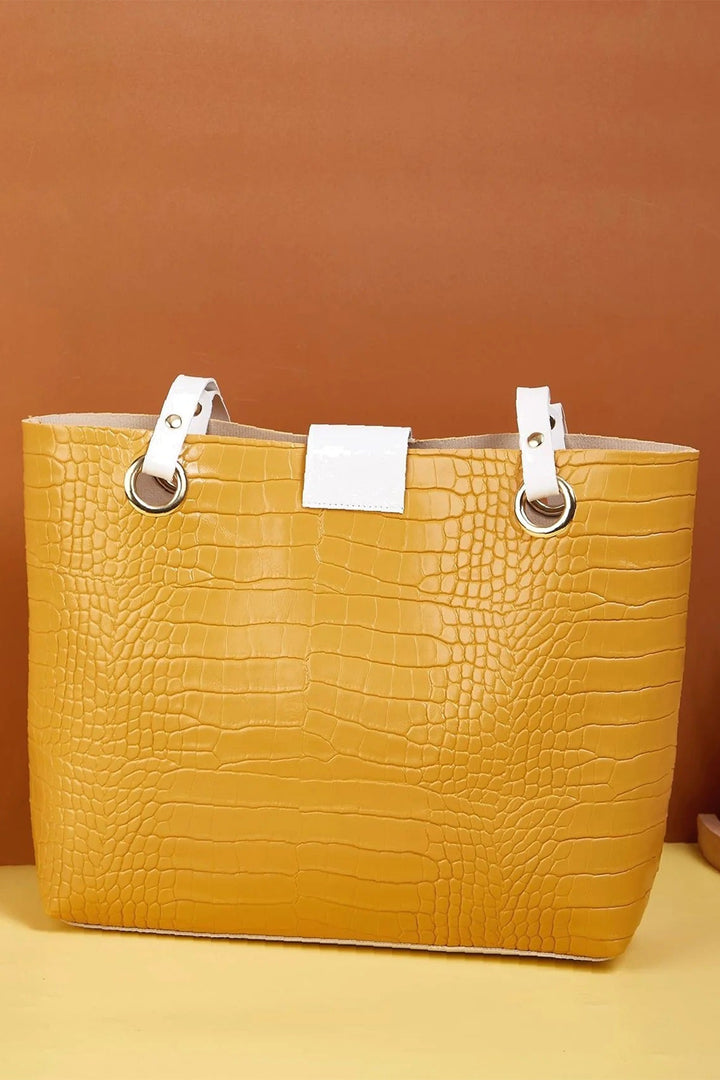 Yellow Heart & Stripe Bag - A23 - WHB0066