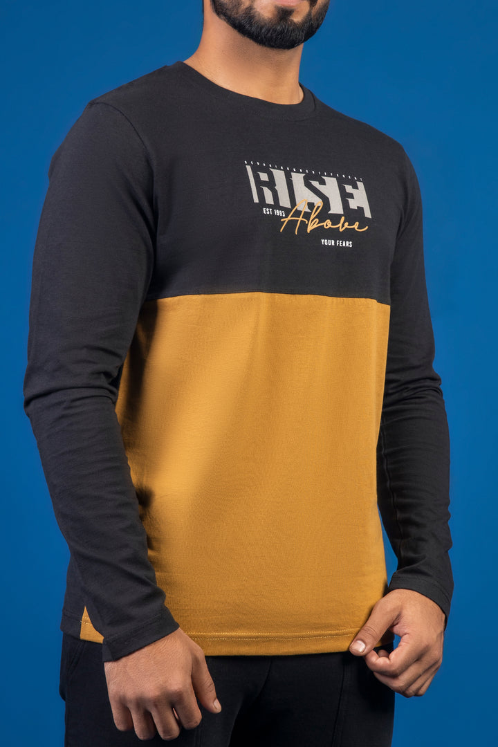 Rise Black & Brown Full Sleeve T-Shirt - W23 - MT0280R