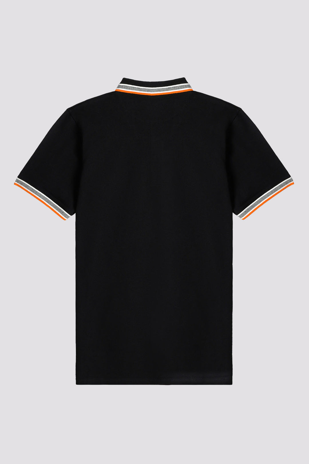 Black Jacquard Collar Polo Shirt - A24 - MP0258R