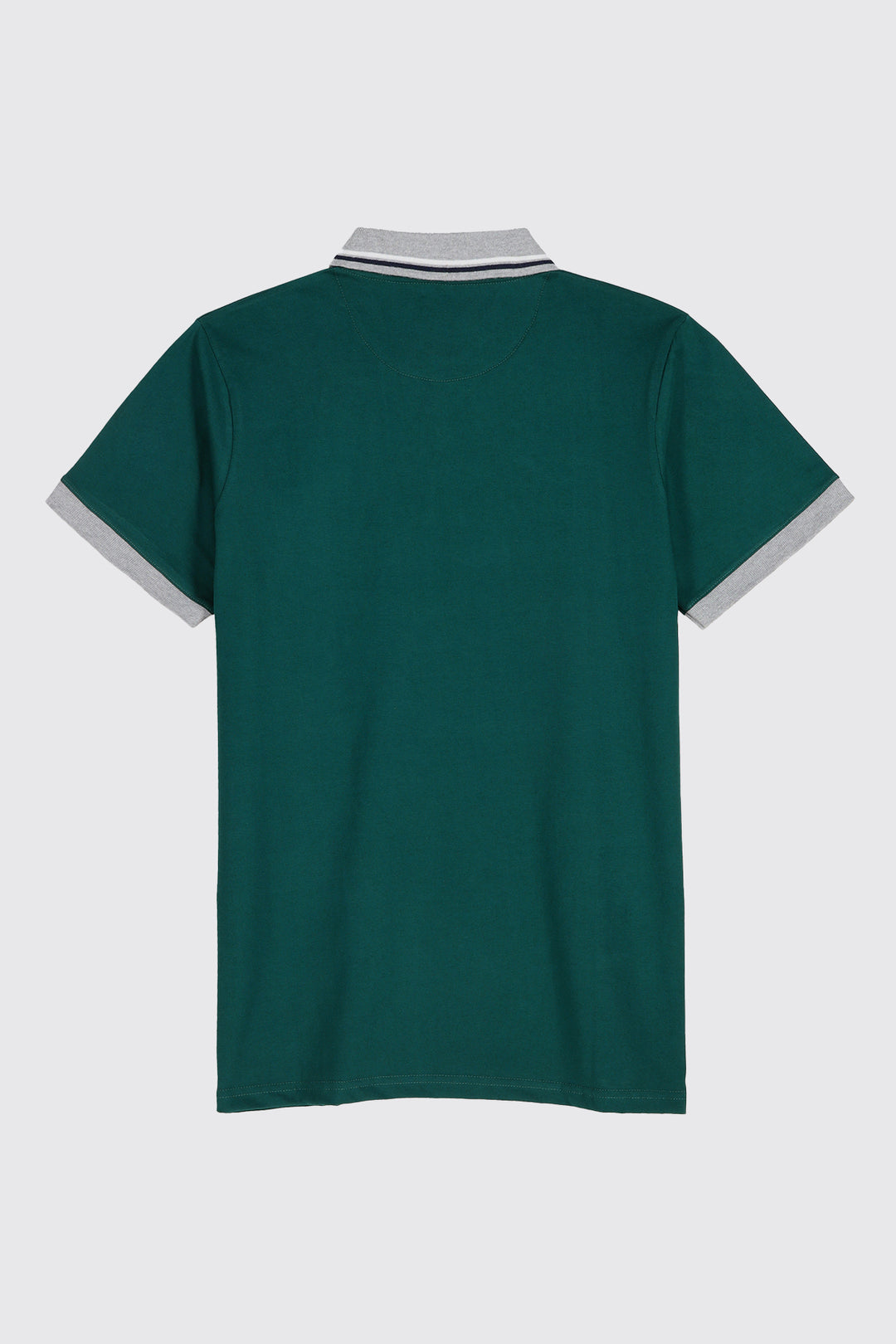 Teal & Heather Grey Tipped Collar Shirt - A23 - MP0214R