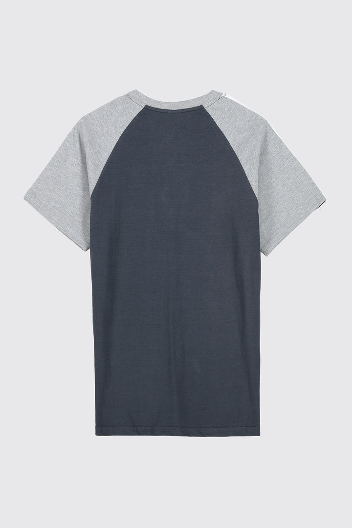 Dark Grey & Heather Grey Paneled Raglan T-Shirt - A23 - MT0282R