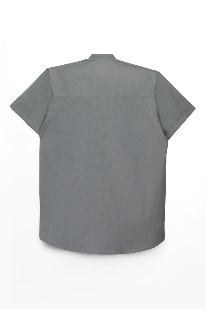 Ash Gray Casual Half Sleeve Shirt - S22 - MS0034R