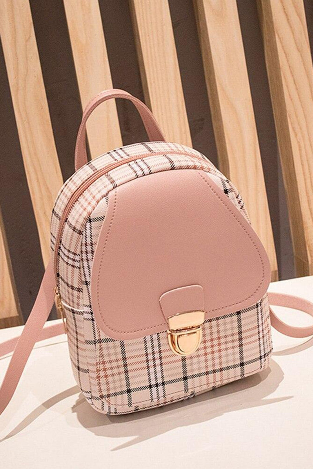 Striped Pink Backpack - A23 - WHB0059
