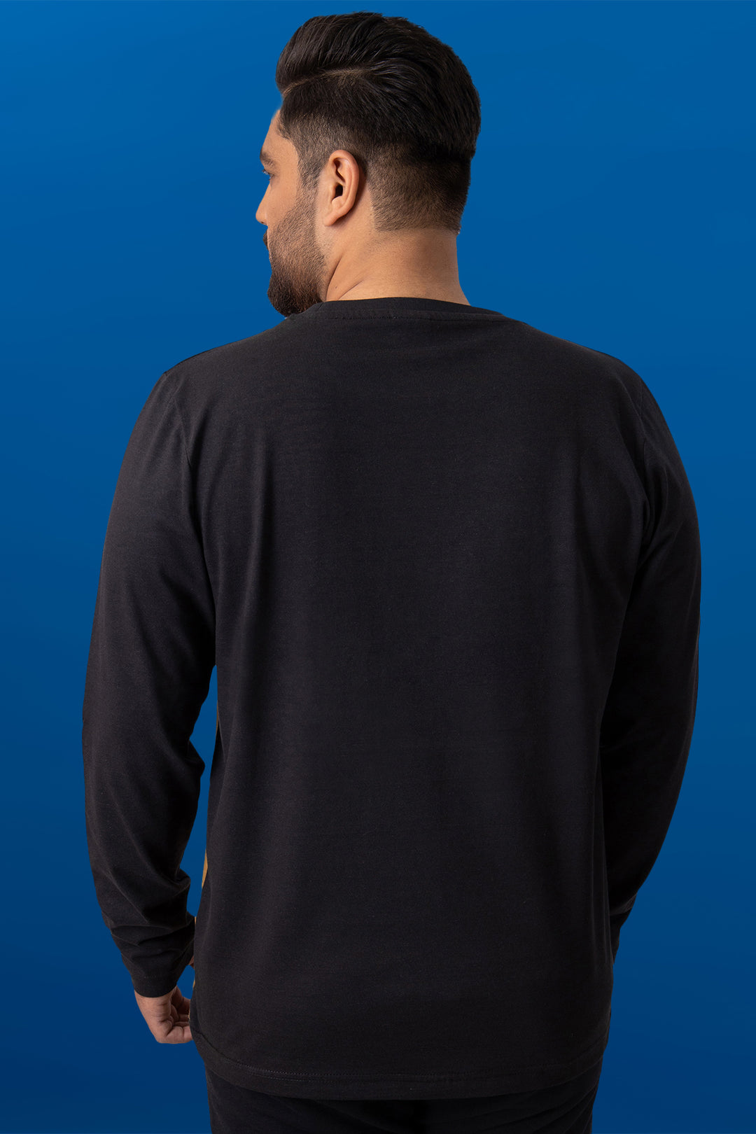 Rise Black & Brown Full Sleeve T-Shirt (Plus Size) - W23 - MT0280P