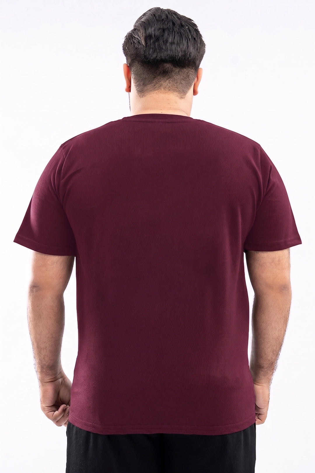 Burgundy Crew Neck Jersey T-Shirt - (Plus size) - S26 - MT0541P