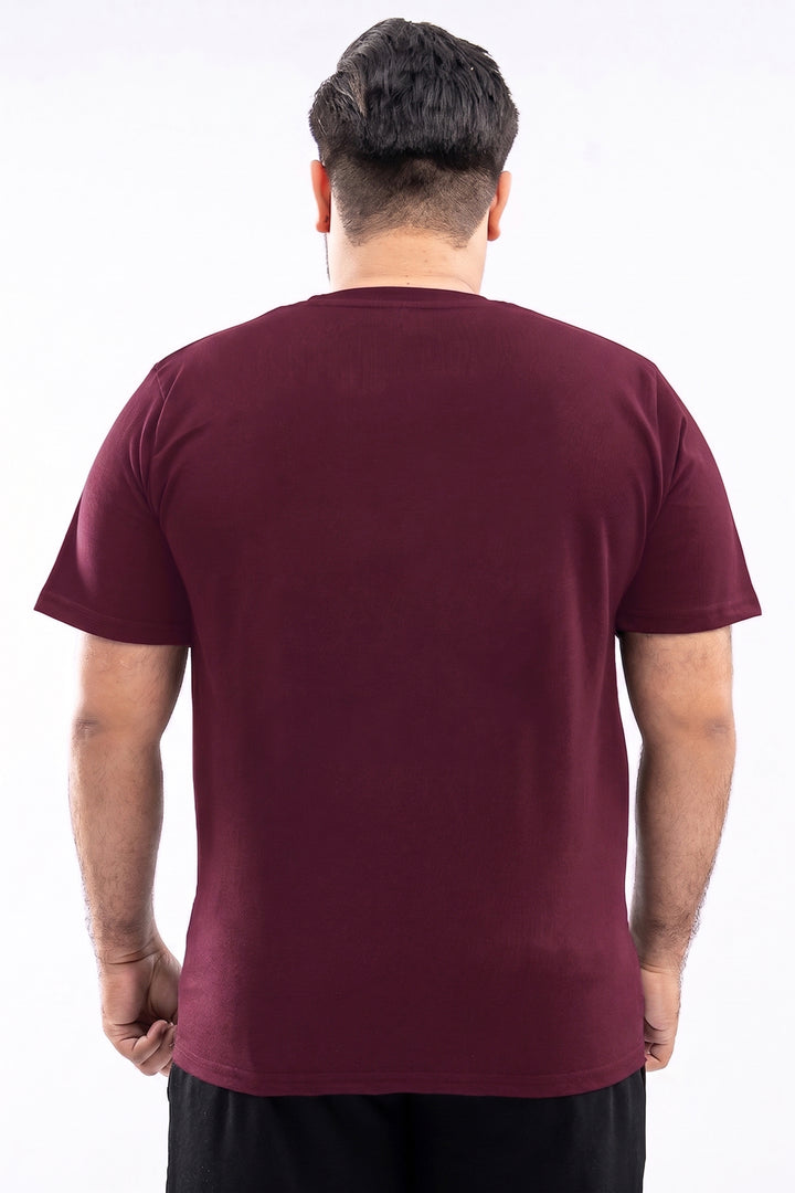 Burgundy Crew Neck Jersey T-Shirt - (Plus size) - S26 - MT0541P