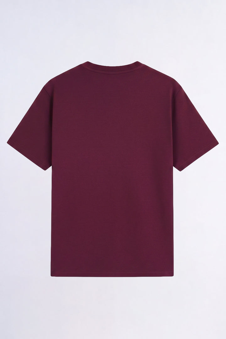 Burgundy Crew Neck Jersey T-Shirt - (Plus size) - S26 - MT0541P